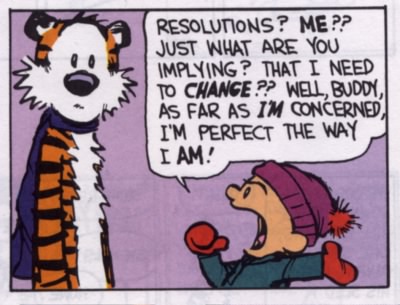 Calvin and Hobbes on New Year's resolutions